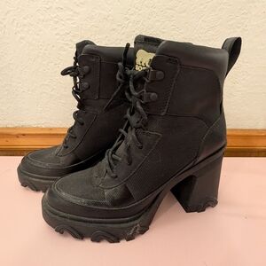 Sorel Black Platform Ankle Boots